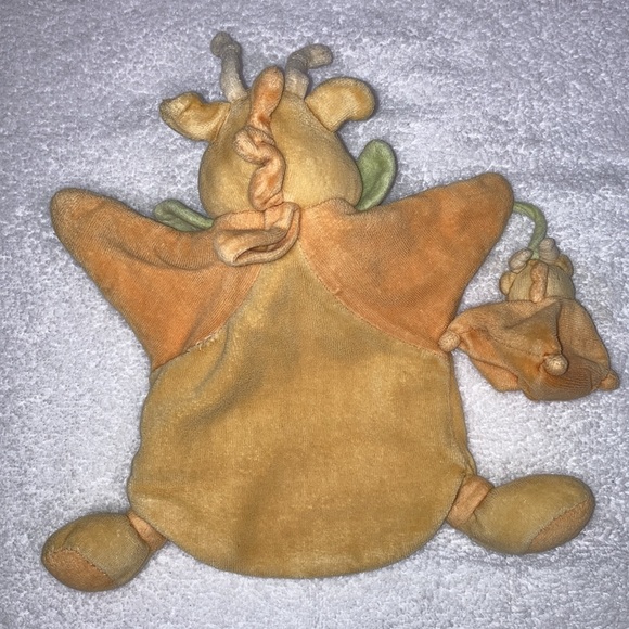 DOUDOU ET COMPAGNIE GIRAFFE PUPPET COMFORTER SNUGGLE BLANKET BABY ORANGE CUTE - Picture 5 of 7